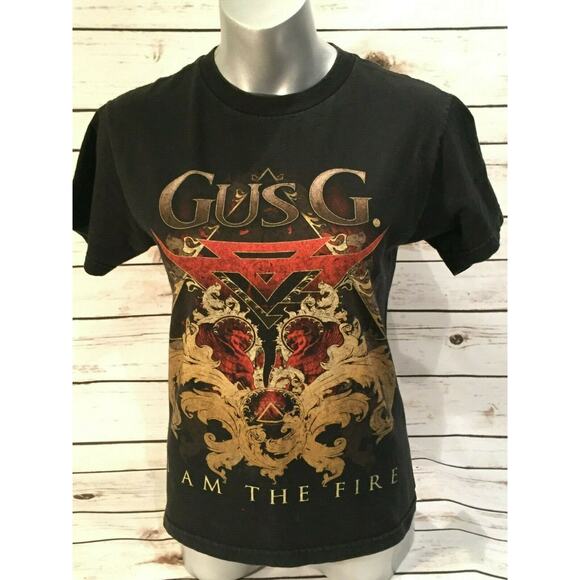 Gus G I am Fire Album Cover Shirt Heavy Metal Band Konstantinos Karamitroudis - Picture 1 of 4